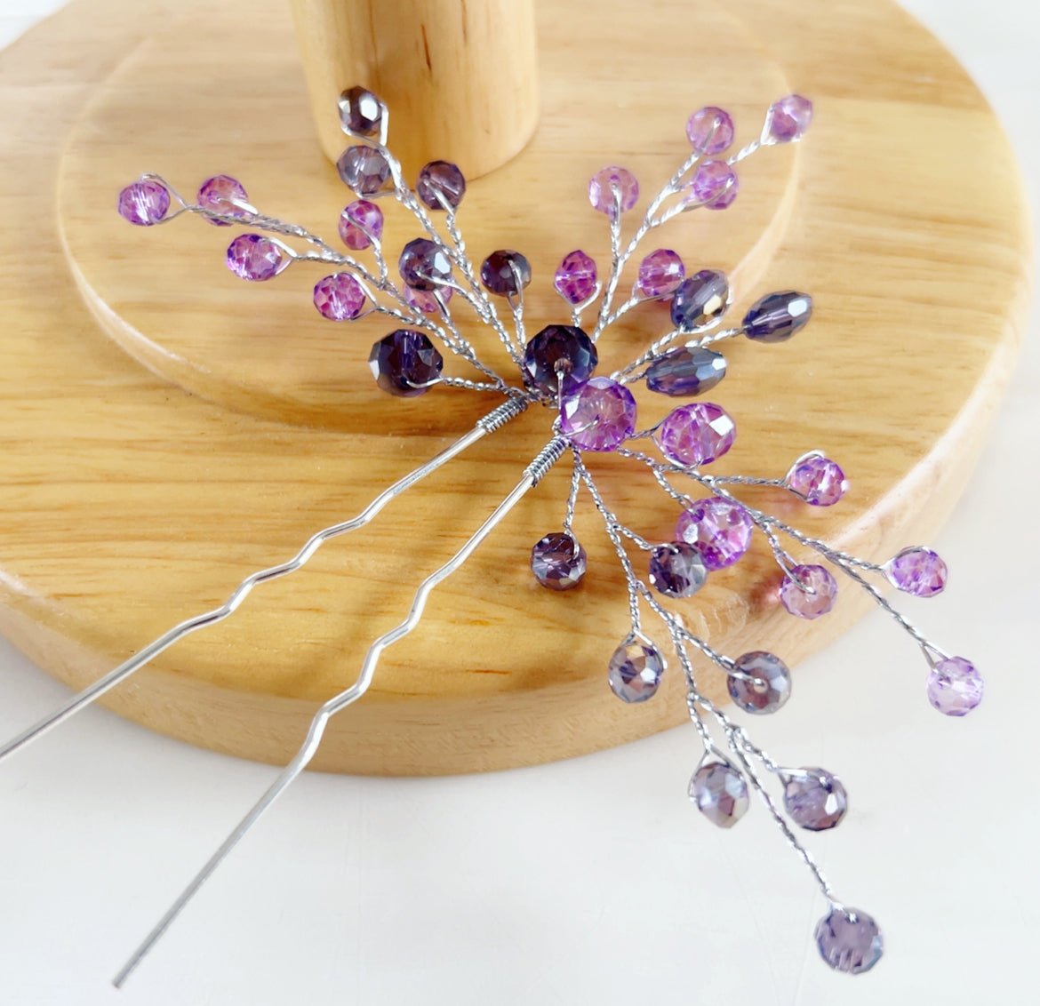 Purple hair pin - Petal & Pearl