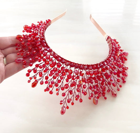 Red Crystal Crown - Petal & Pearl