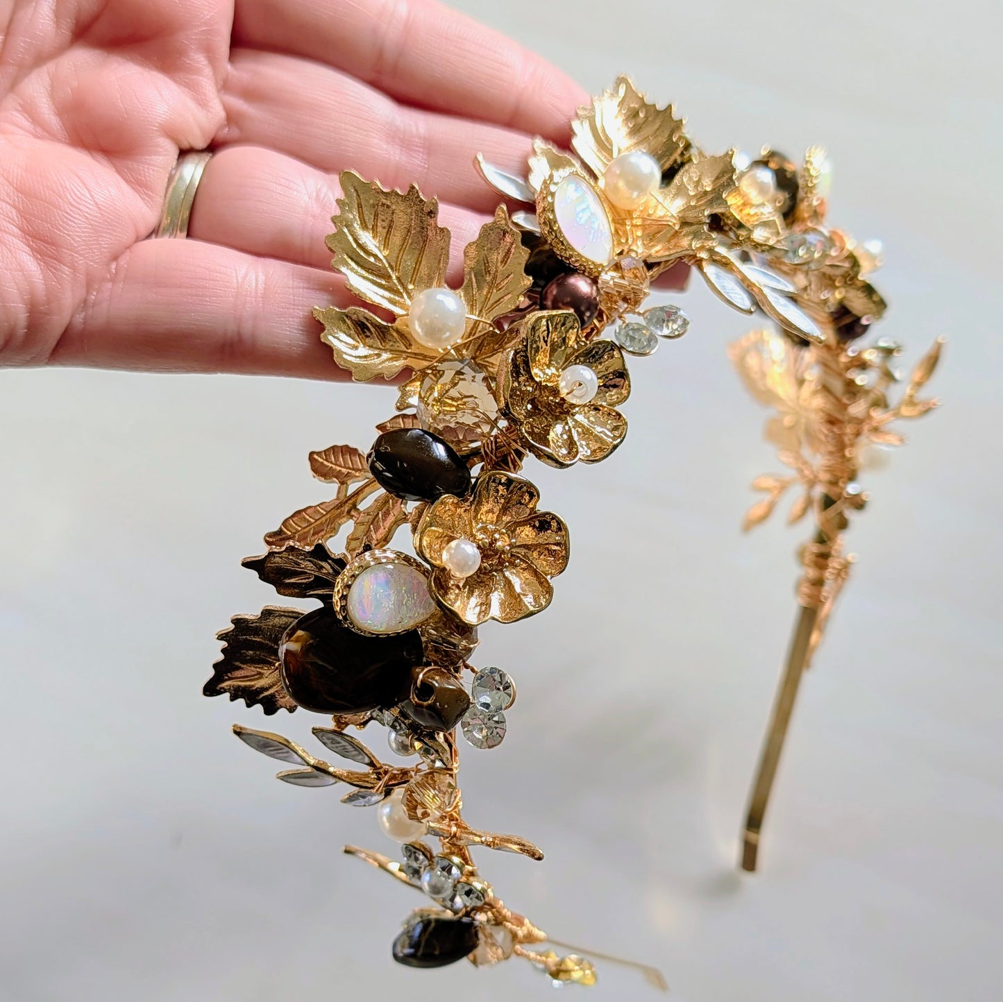 Ophelia - Gold Leaf Bridal Headpiece