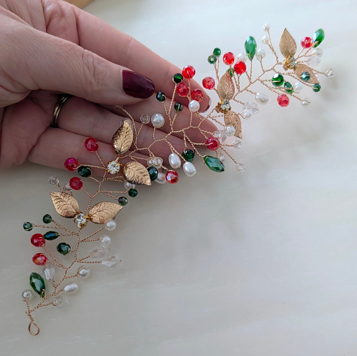 Festive crystal hair vine