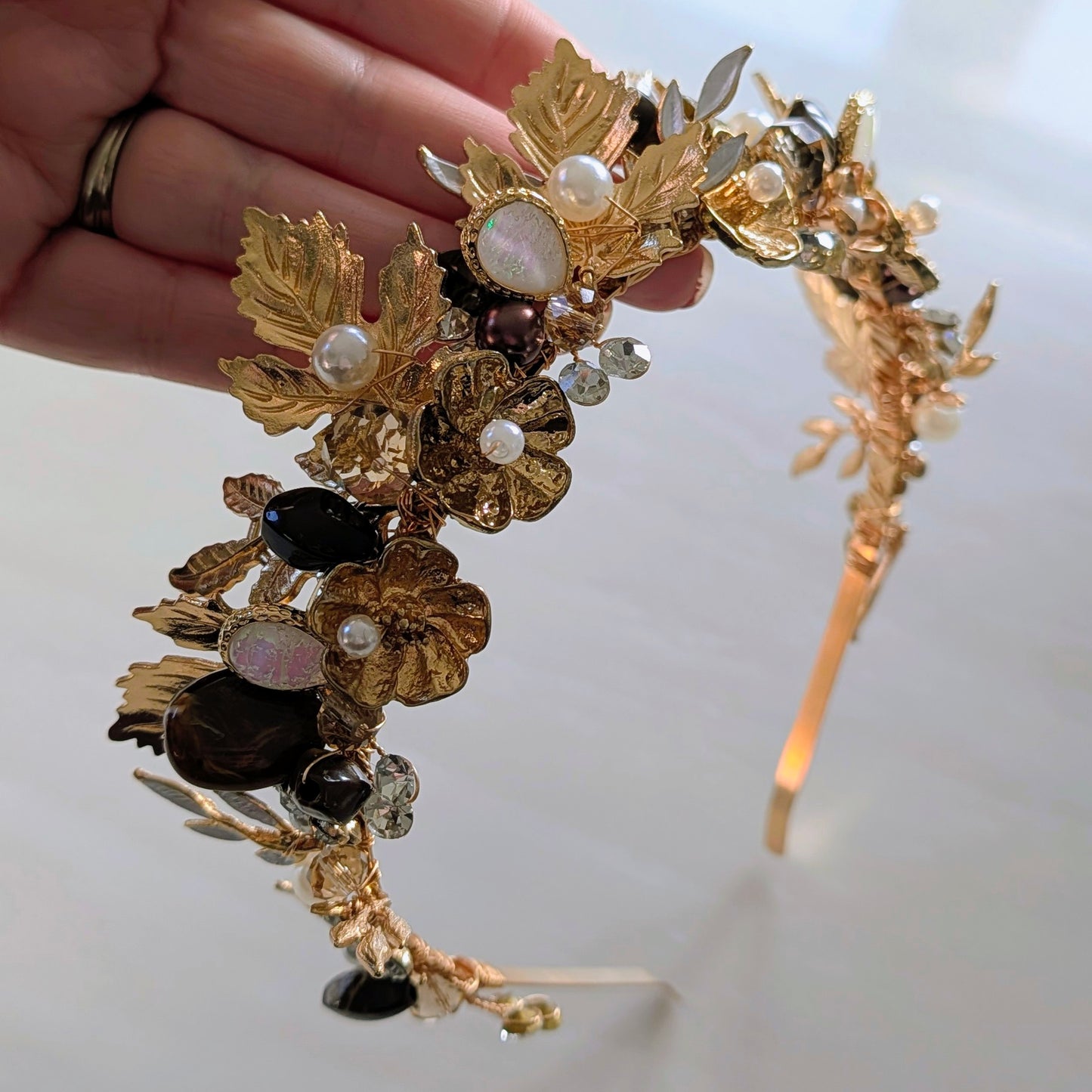 Ophelia - Gold Leaf Bridal Headpiece