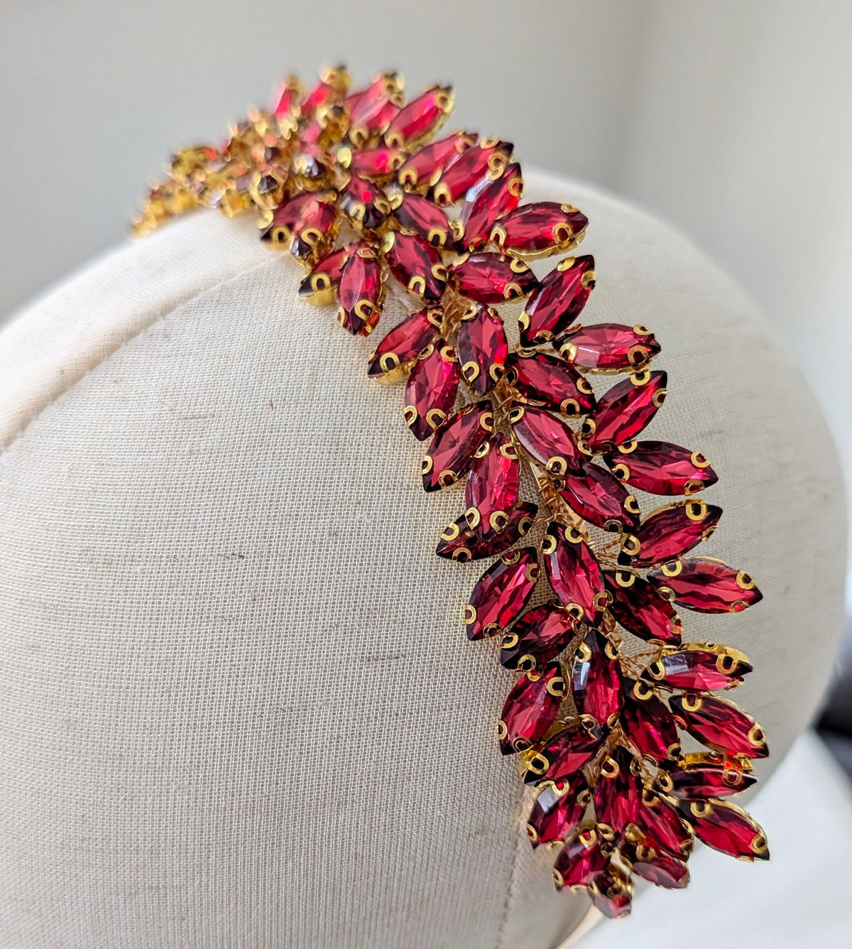 Wine Red Crystal Statement Headband