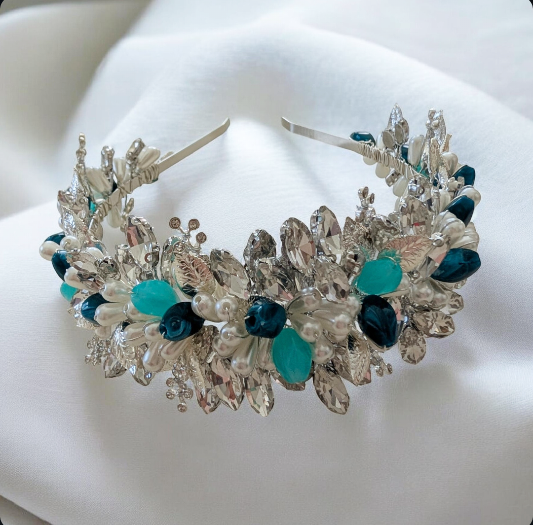 Silver & Turquoise Bridal Headband