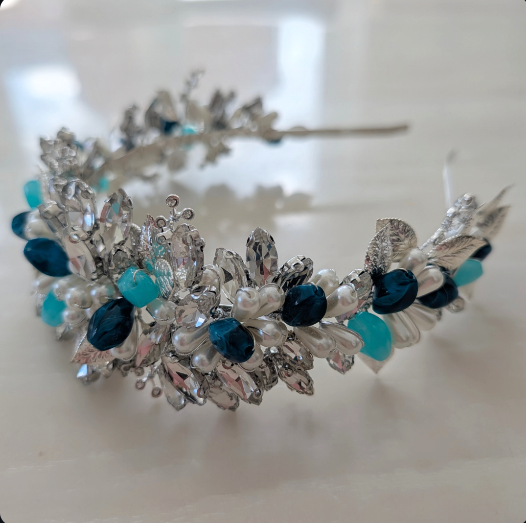 Silver & Turquoise Bridal Headband