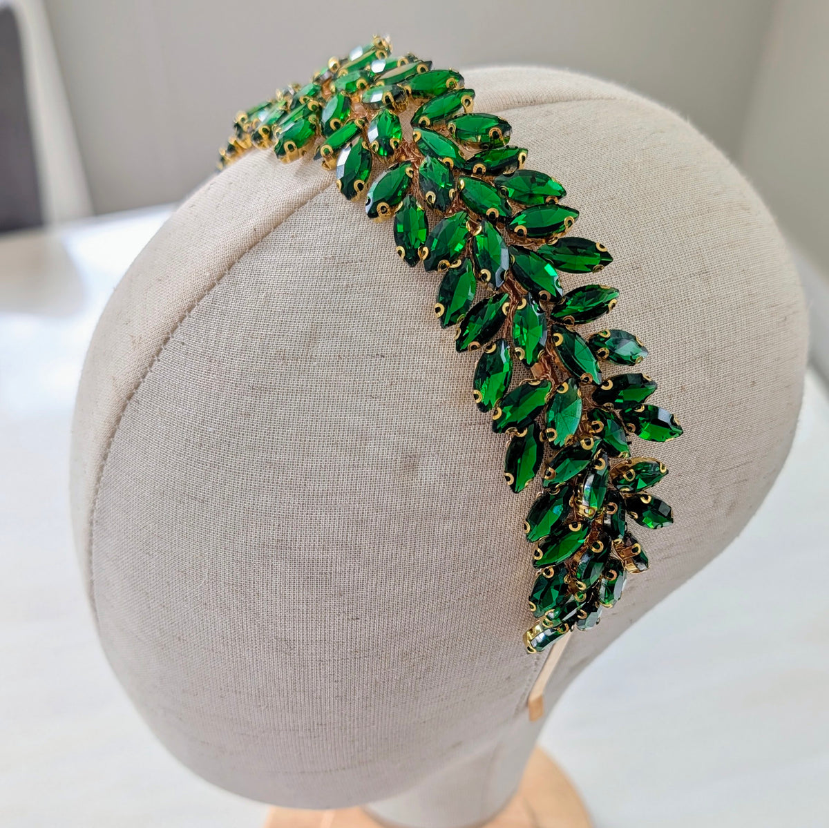 Peridot Green Crystal Crown Headband