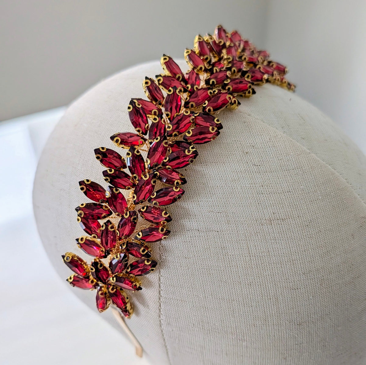 Wine Red Crystal Statement Headband
