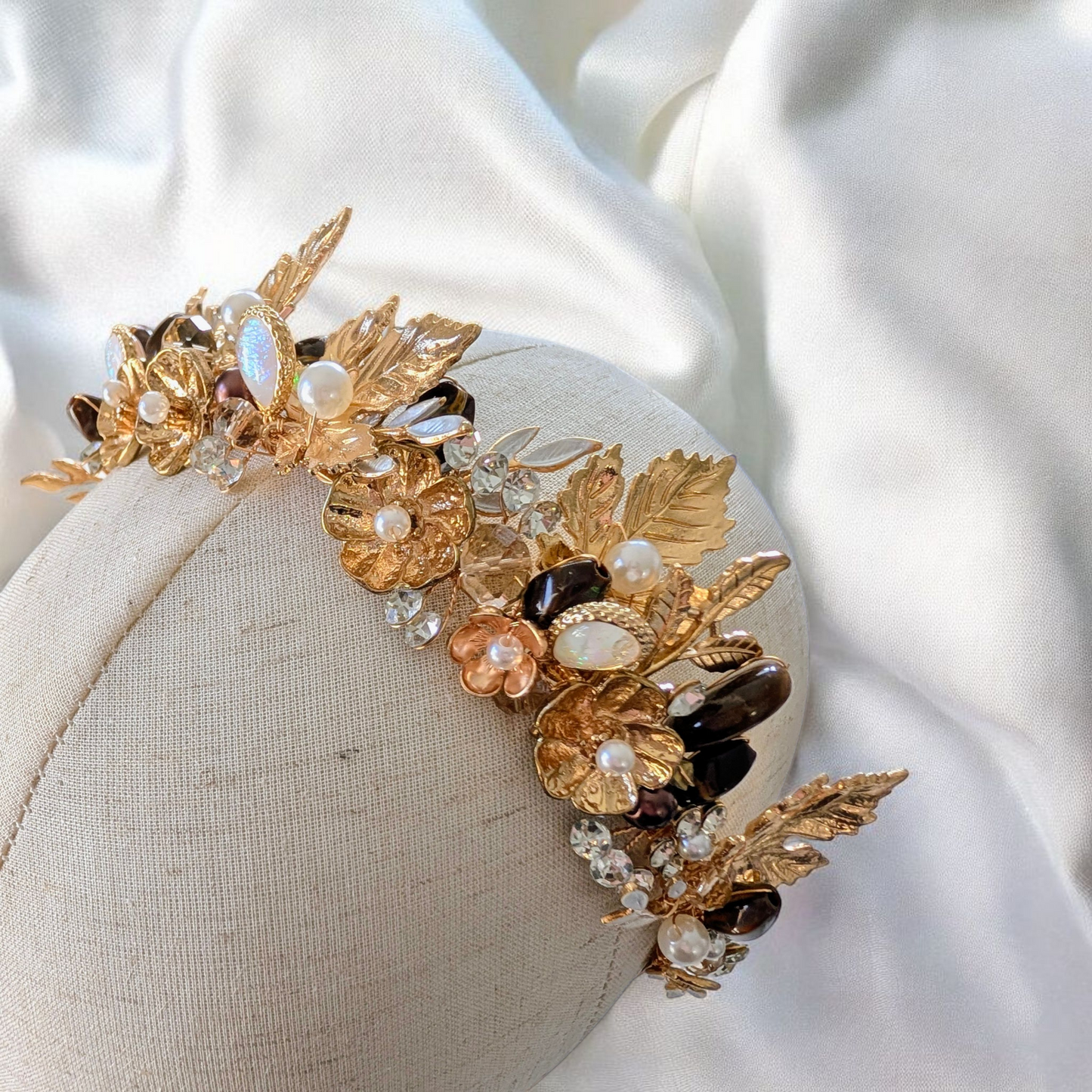 Ophelia - Gold Leaf Bridal Headpiece