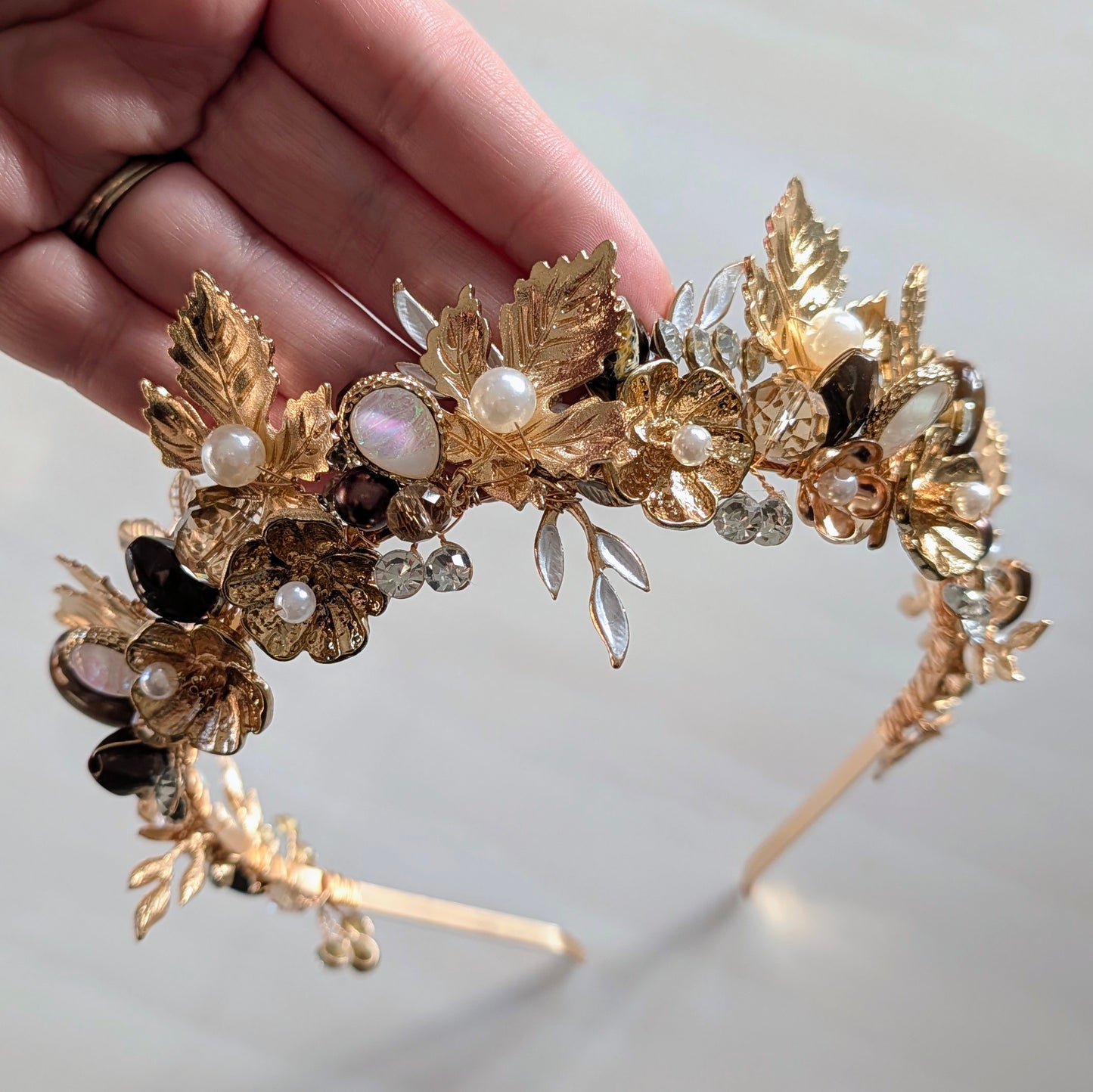 Ophelia - Gold Leaf Bridal Headpiece