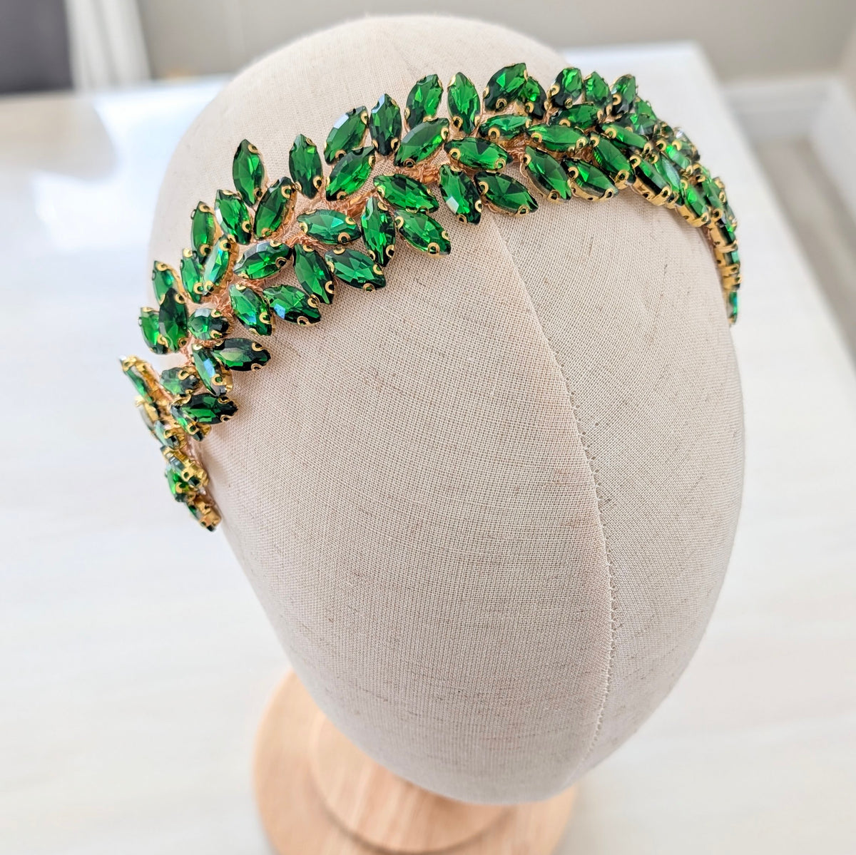 Peridot Green Crystal Crown Headband