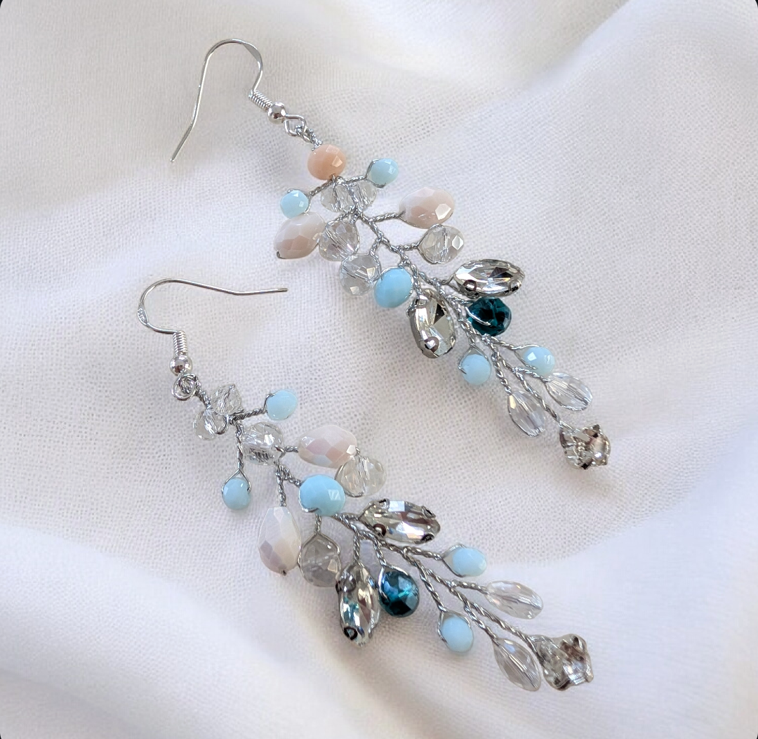 Turquoise Crystal Drop Earrings