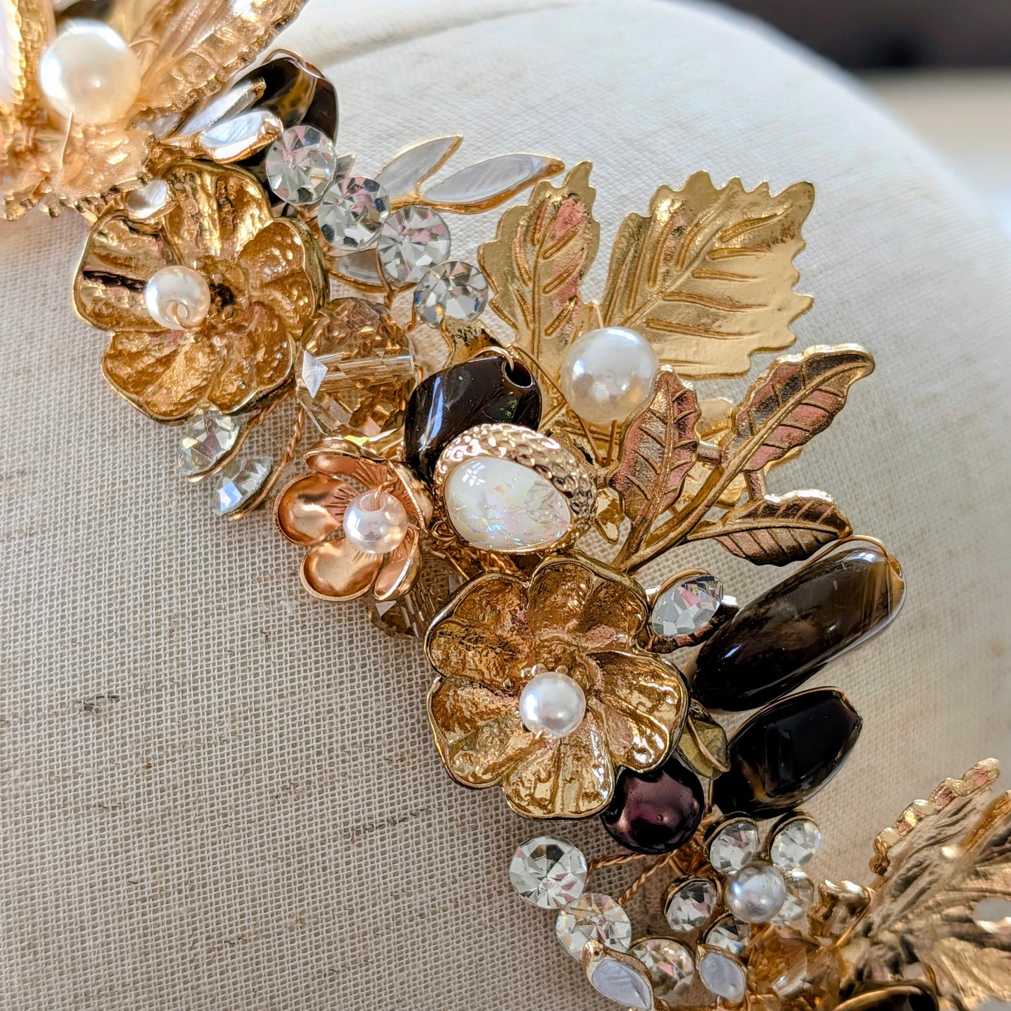 Ophelia - Gold Leaf Bridal Headpiece