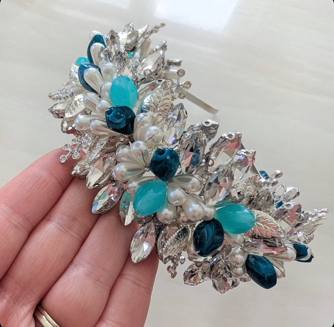 Silver & Turquoise Bridal Headband