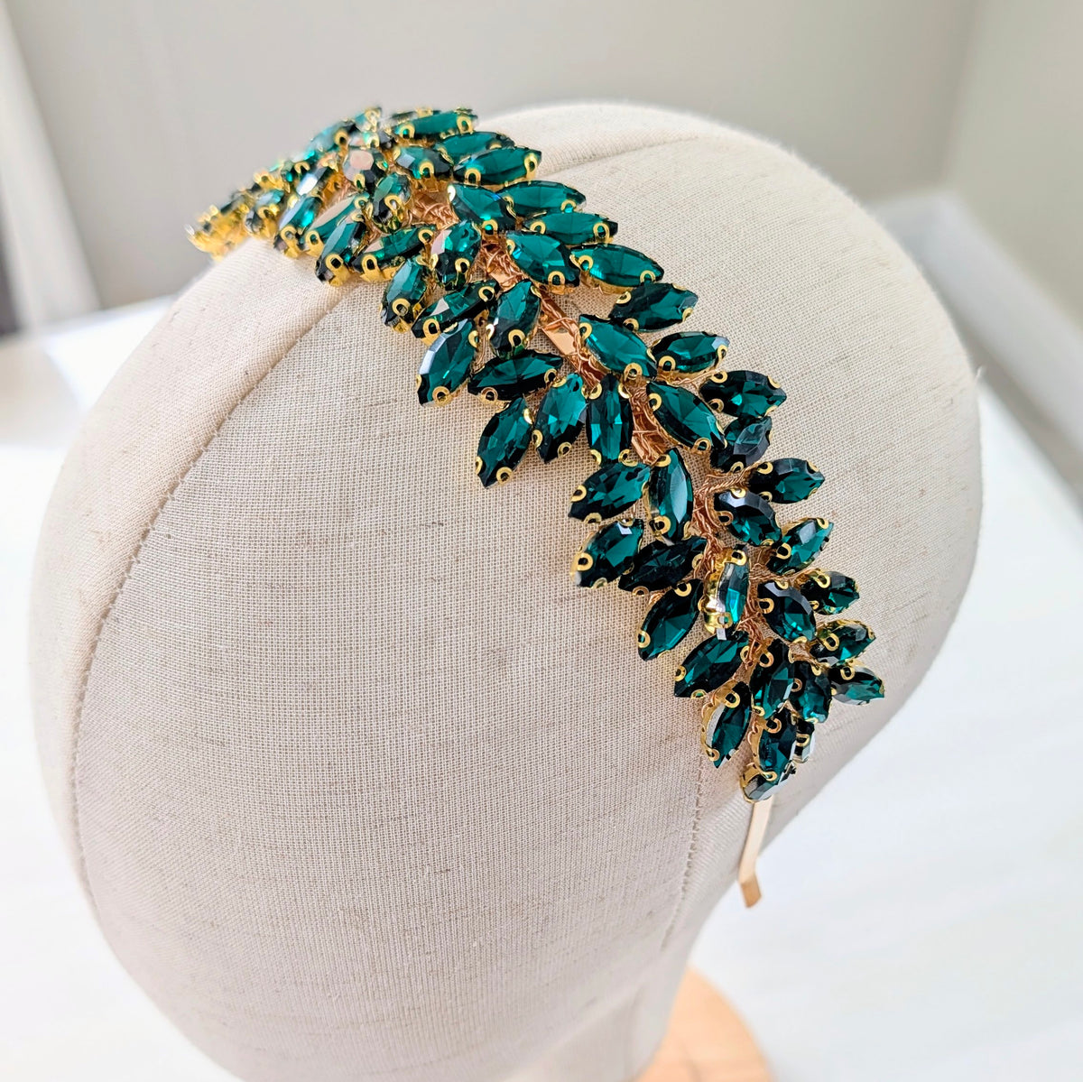 Emerald crystal headband