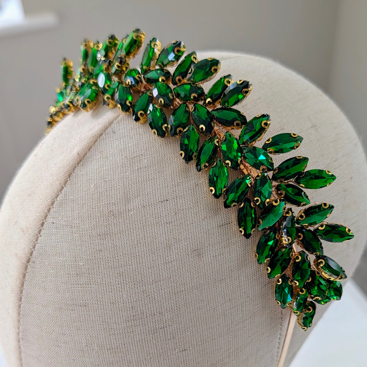Peridot Green Crystal Crown Headband