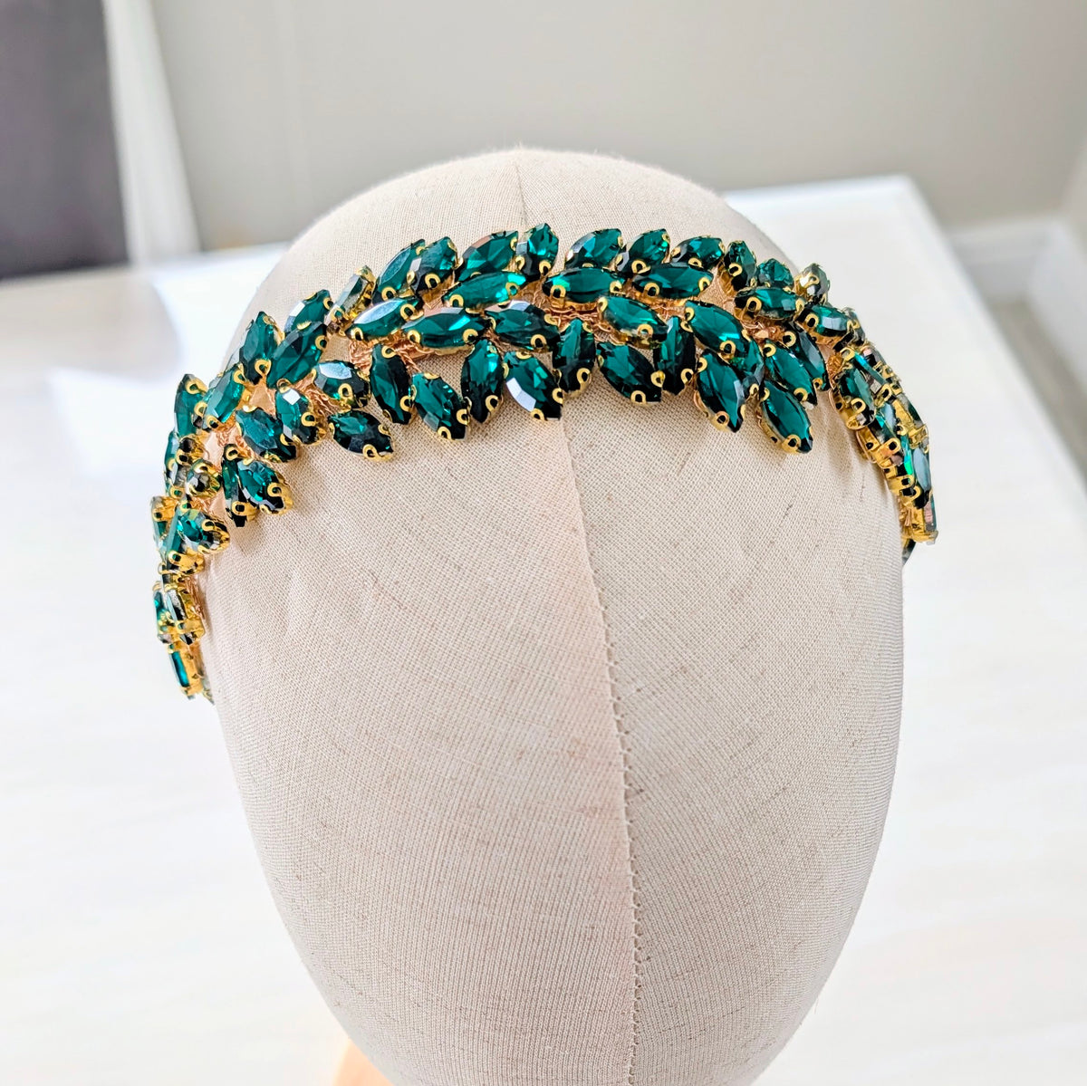 Emerald crystal headband