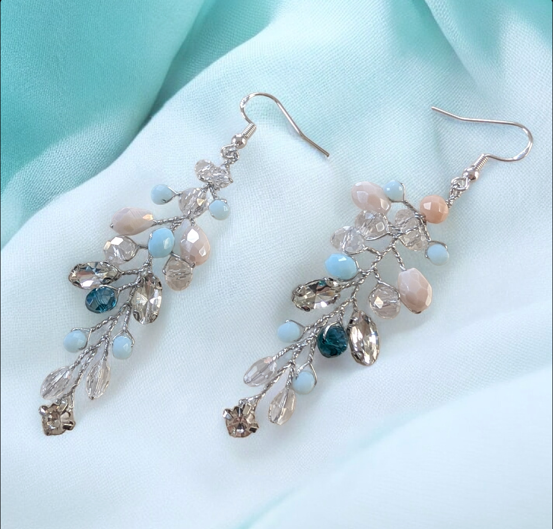 Turquoise Crystal Drop Earrings