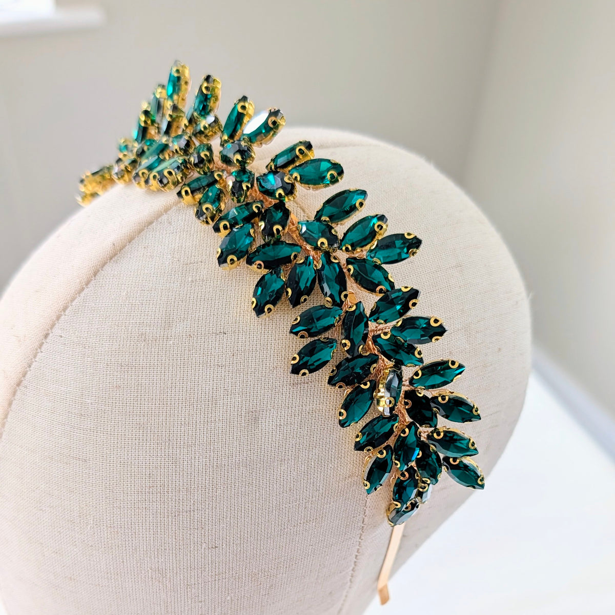 Emerald crystal headband