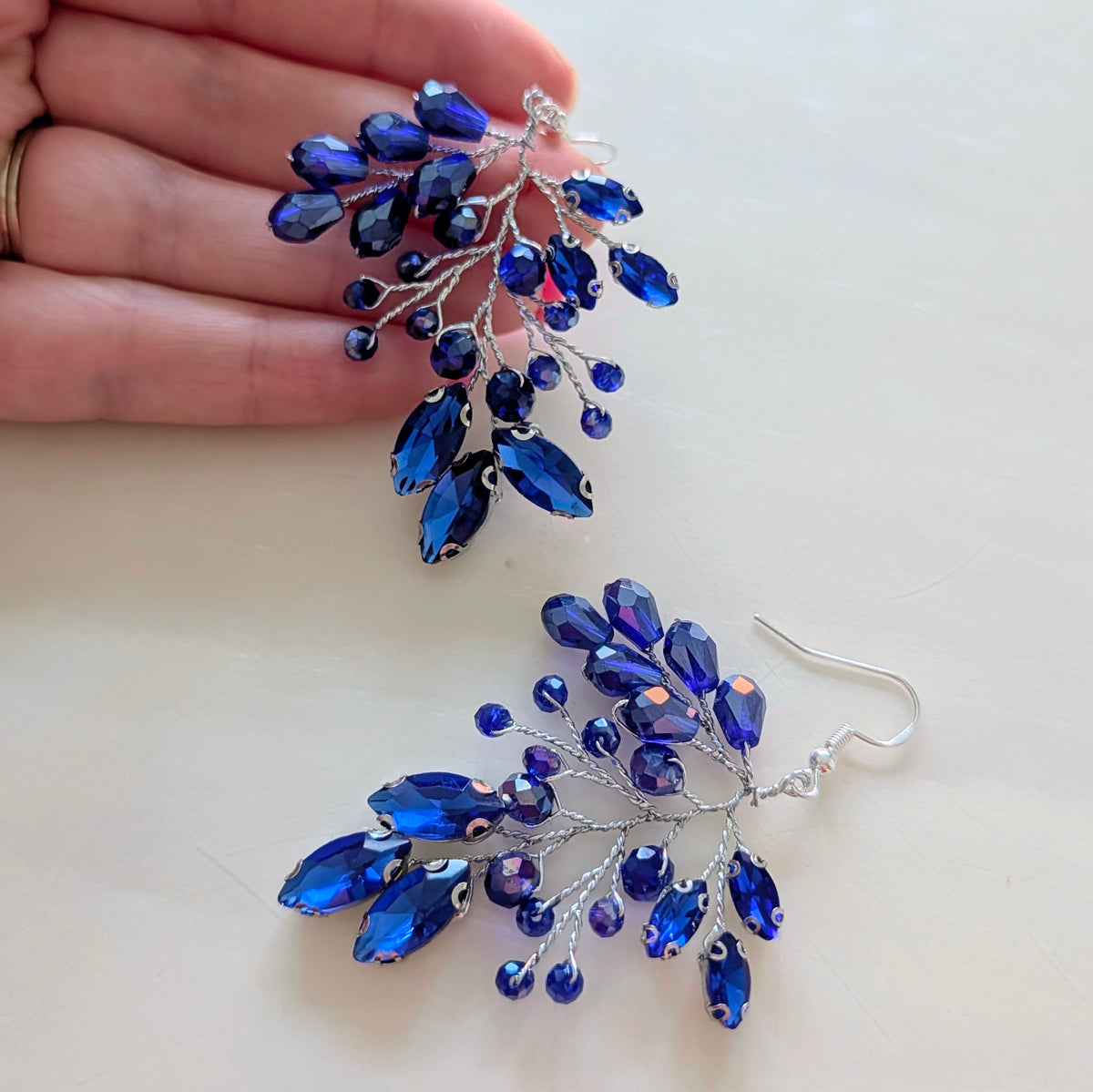 Royal Blue Statement Earrings