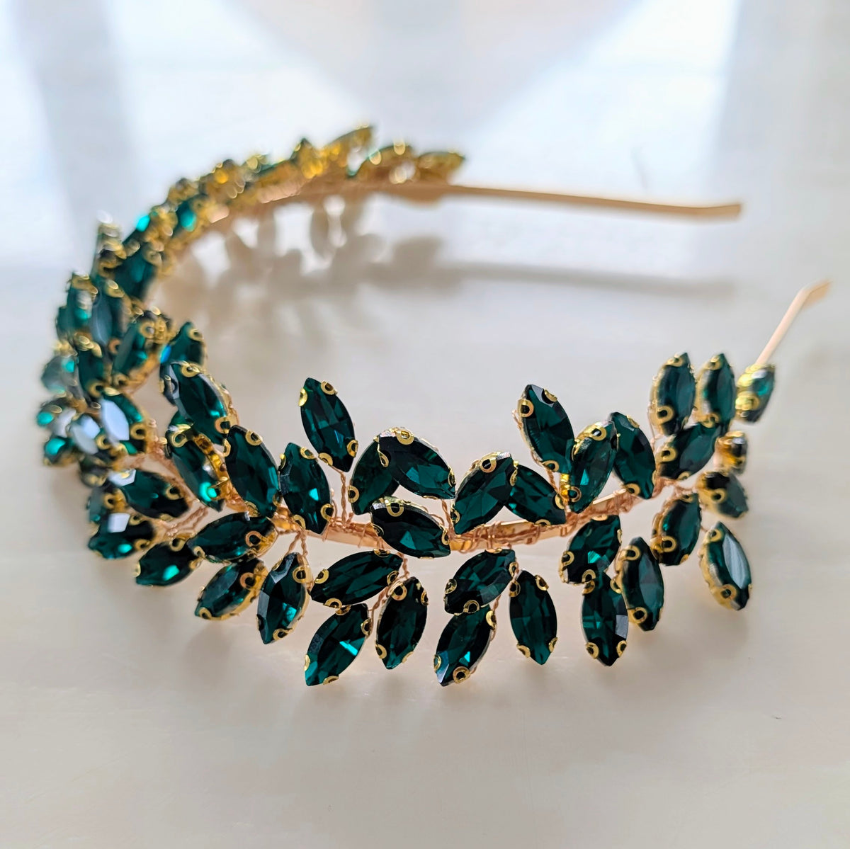 Emerald crystal headband