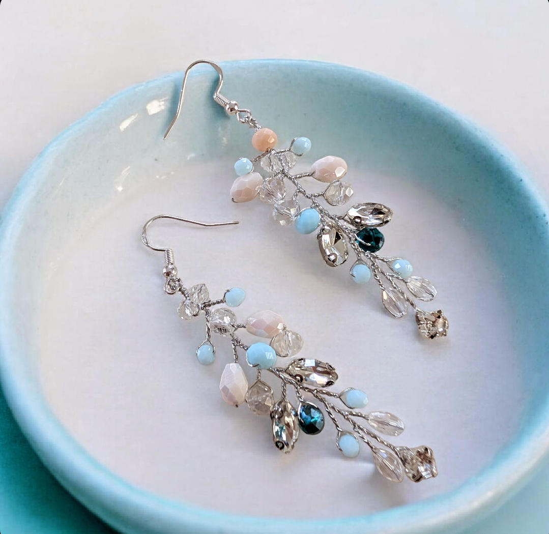 Turquoise Crystal Drop Earrings