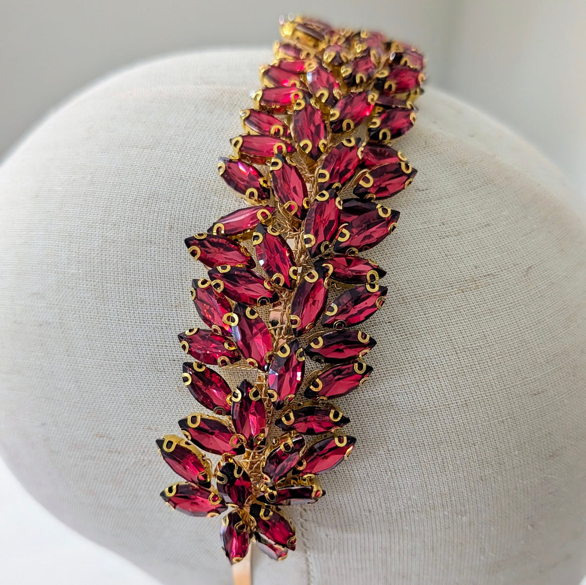 Wine Red Crystal Statement Headband