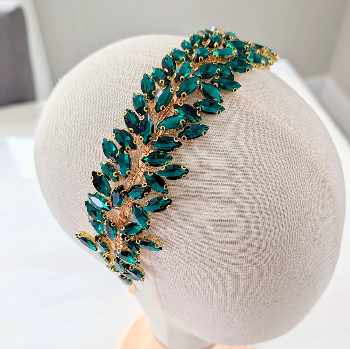 Emerald crystal headband