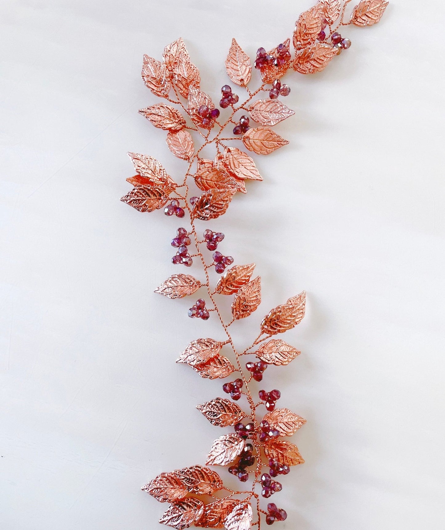 Rose gold bridal hair vine - Petal & Pearl