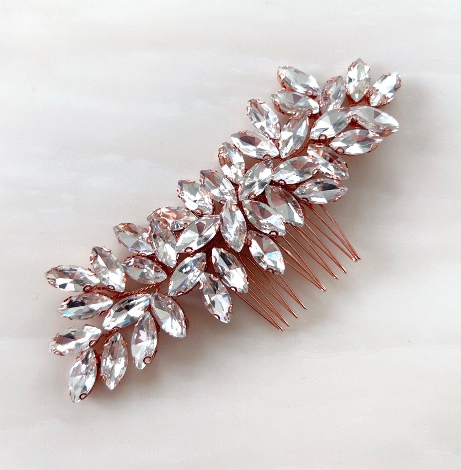 Rose gold hair comb - Petal & Pearl