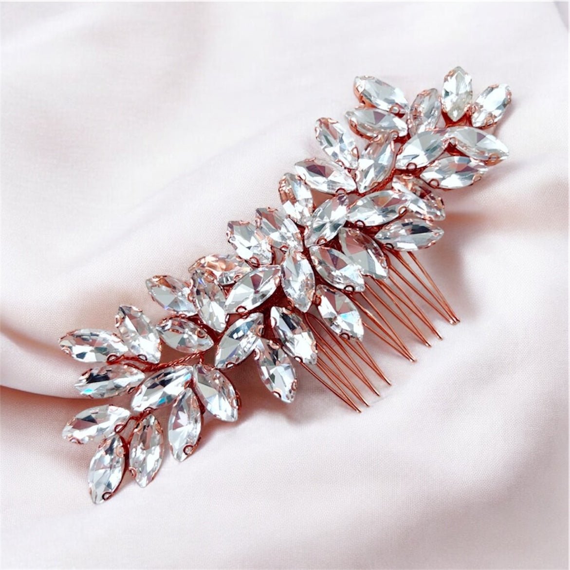 Rose gold hair comb - Petal & Pearl