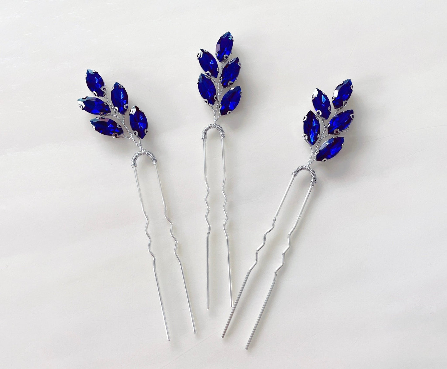 Royal blue hair pins - Petal & Pearl