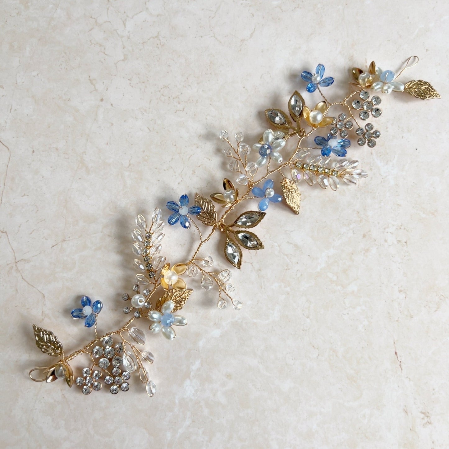 Something Blue bridal hair vine - Petal & Pearl