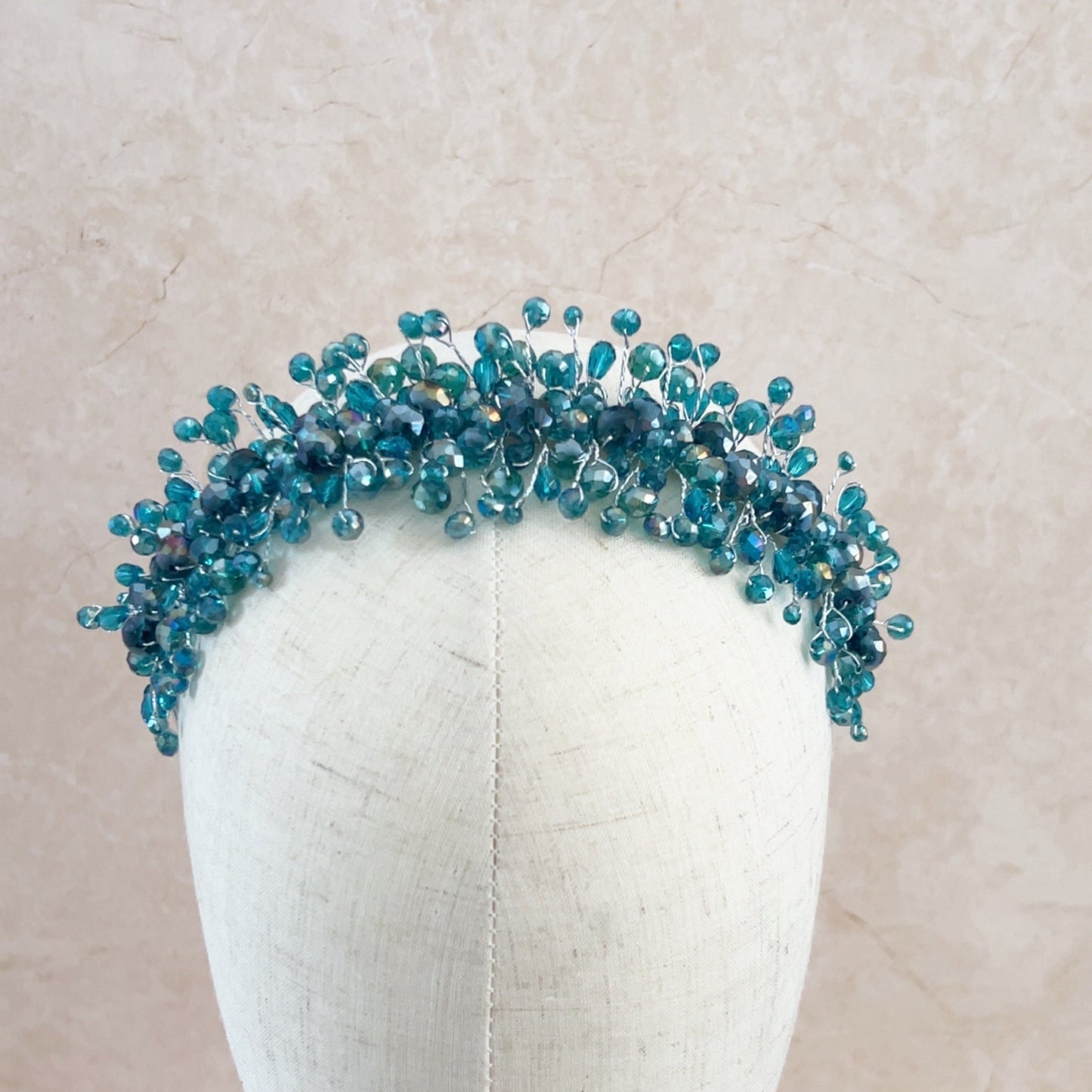 Turquoise crystal headband - Petal & Pearl