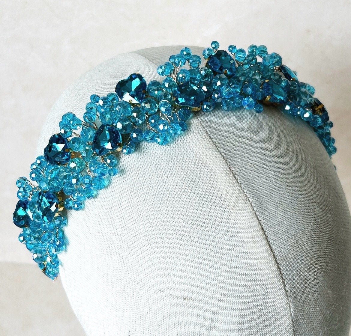 Vibrant blue crystal headband - Petal & Pearl