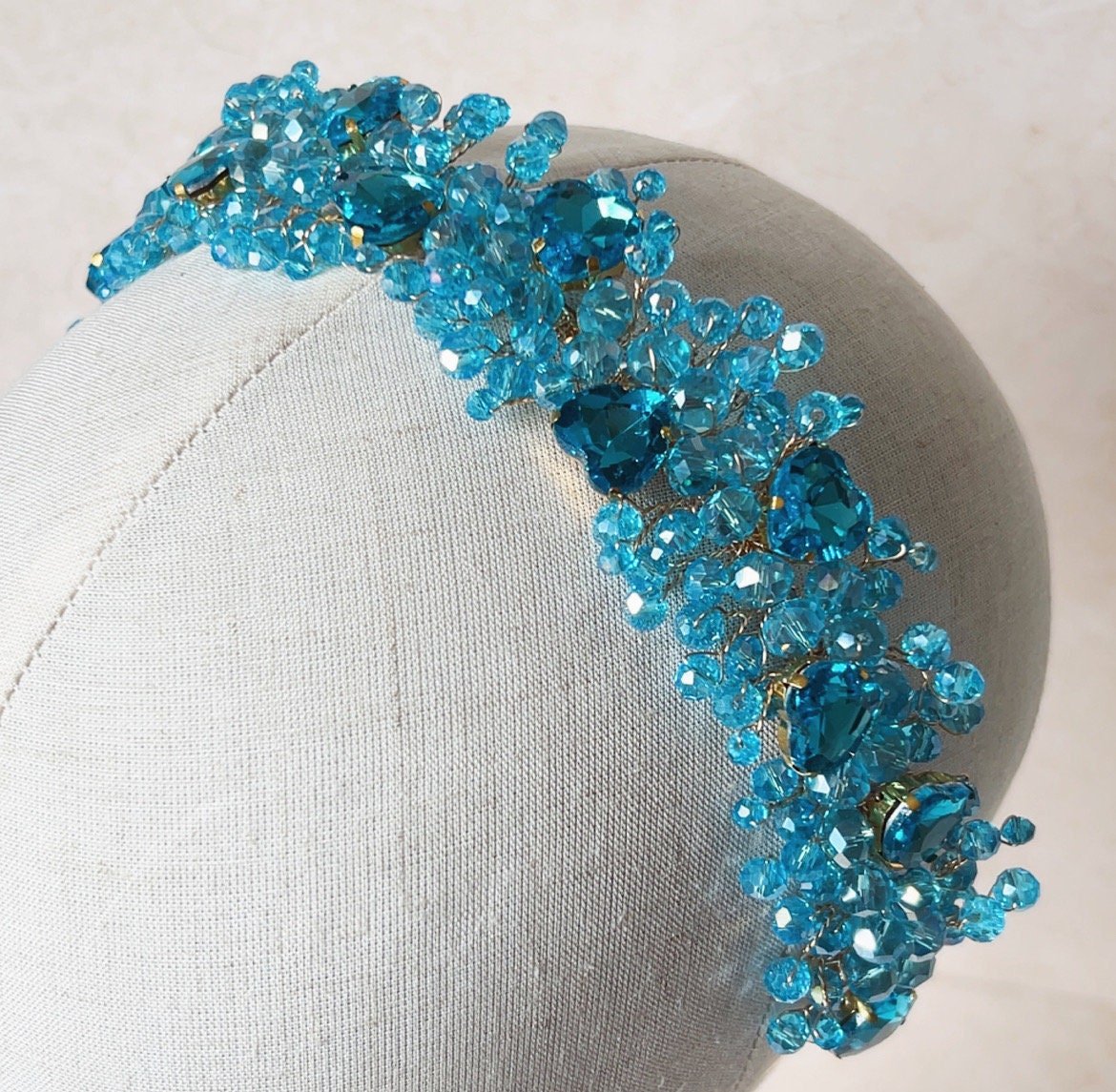 Vibrant blue crystal headband - Petal & Pearl