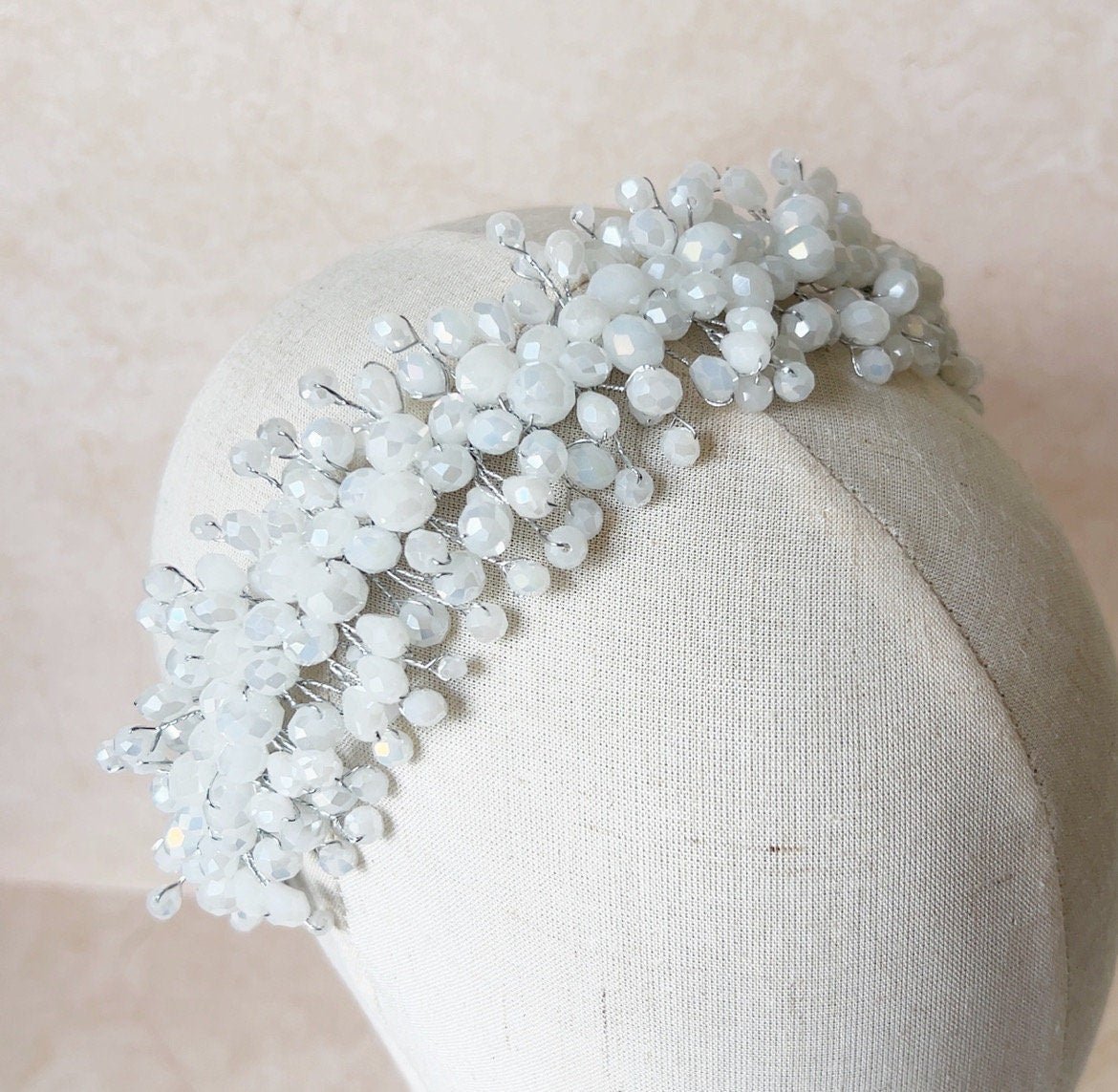 White crystal bridal headpiece - Petal & Pearl